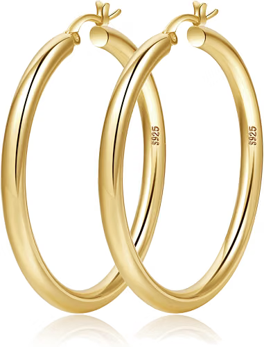 Gold hoop earrings for work outfits